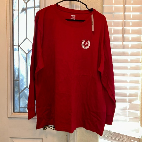 Pink by , Victoria’s Secret Campus long sleeve tee size XL - Picture 1 of 2